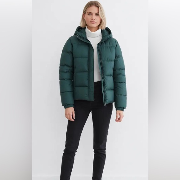 Dark Green Puffer Coat - Picture 1 of 4